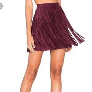 BB Dakota suede fringe skirt